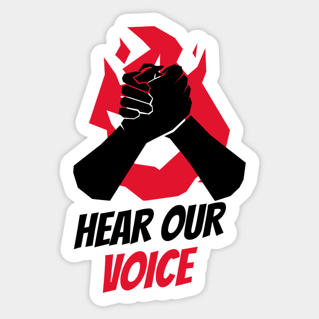 Hear Our Voice / Black Lives Matter / Equality For All Sticker by Redboy